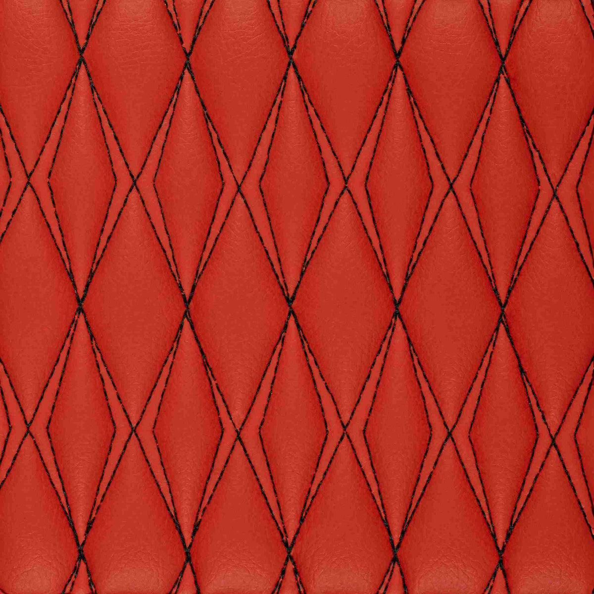 Tapis de Sol 3D sur Mesure Premium Luxus – Motif Double Losange Rouge Ferrari avec Surpiqûres Noires