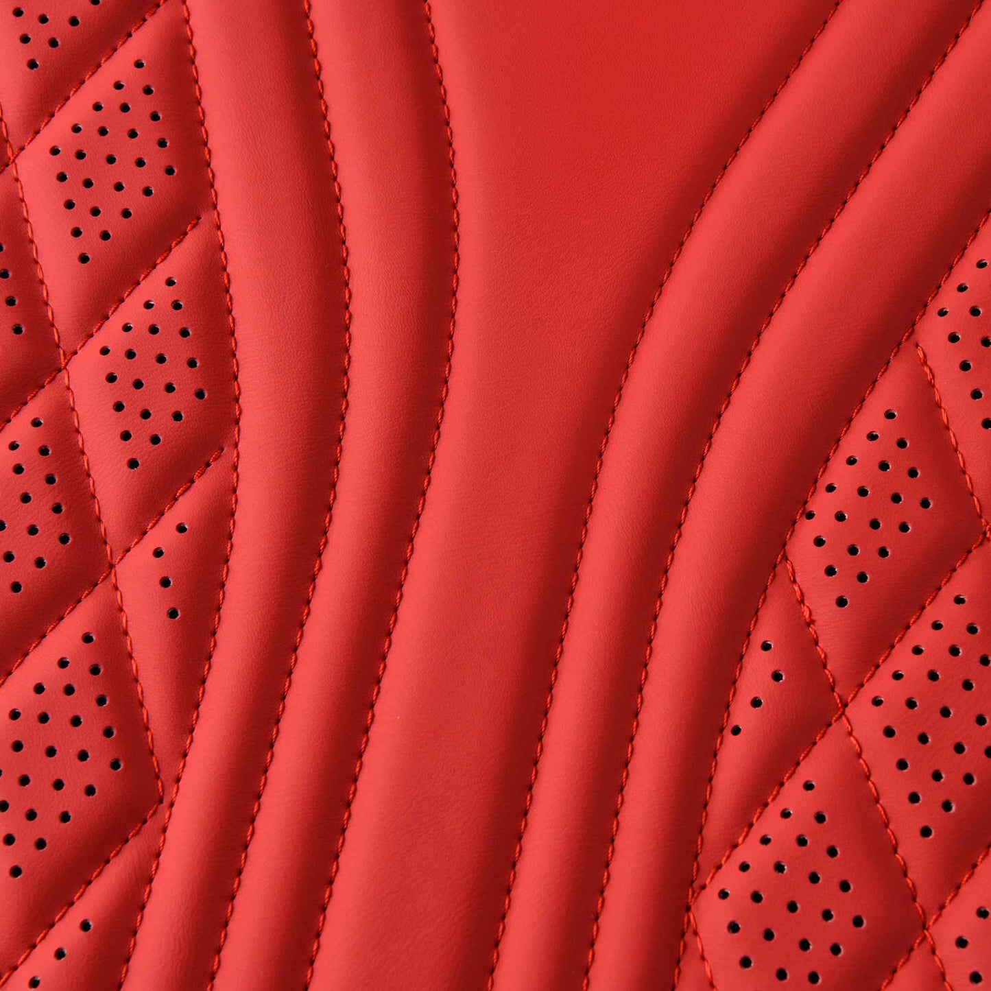 Luxus SeatSkin™ Housses de Siège sur Mesure en Similicuir – Motif Hybride Rouge Ferrari