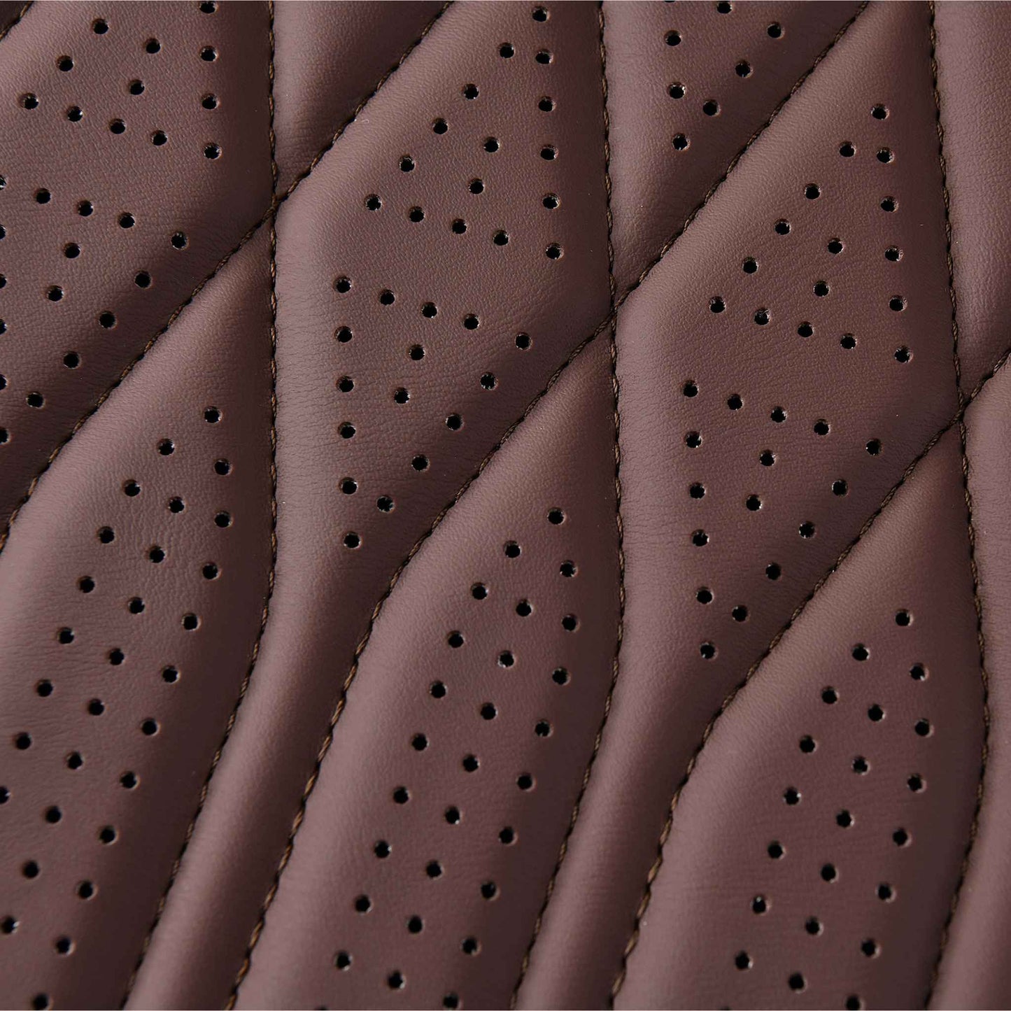 Luxus SeatSkin™ Housses de Siège sur Mesure en Similicuir – Motif Losange Marron Chocolat