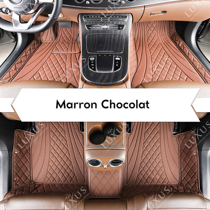 Tapis de Sol 3D sur Mesure Premium Luxus – Motif Hybride Marron Chocolat