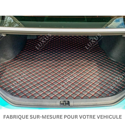 Tapis de Coffre sur Mesure Premium Luxus – Motif Double Losange Beige Crème