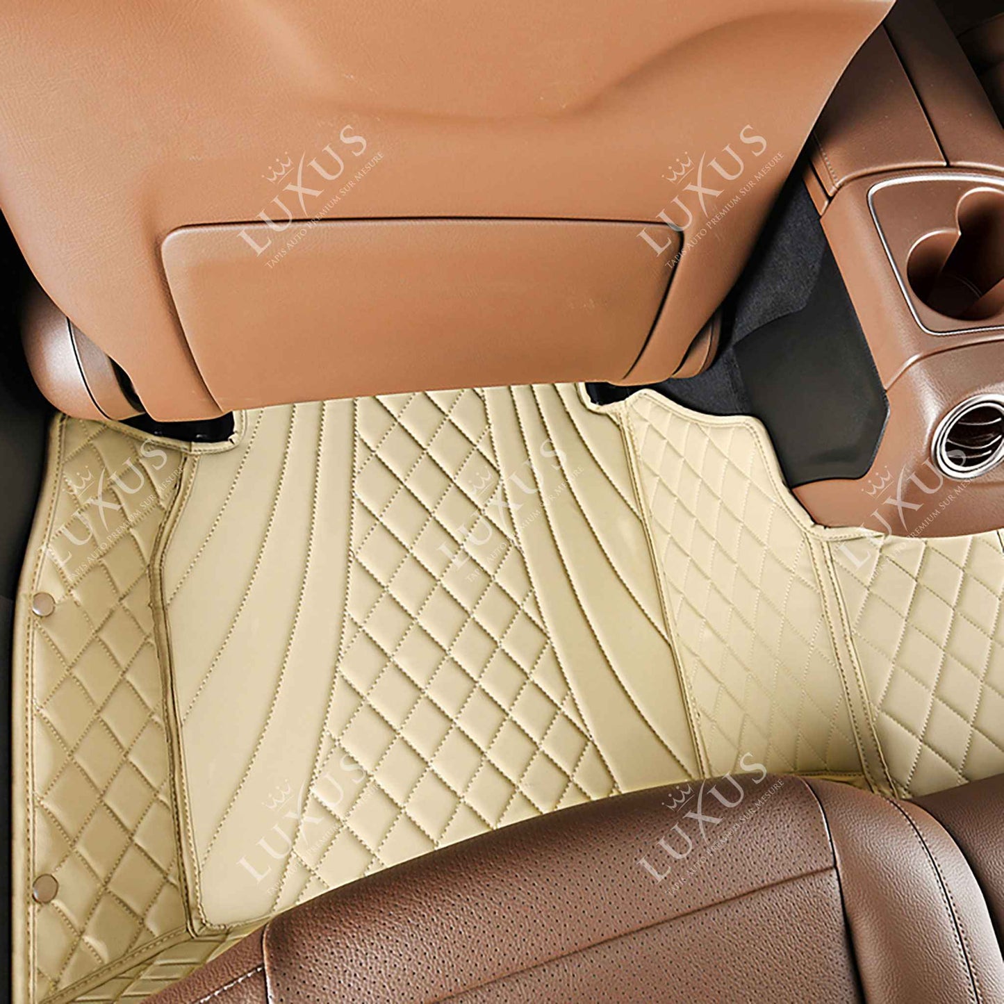 Tapis de Sol 3D sur Mesure Premium Luxus – Motif Hybride Beige Crème