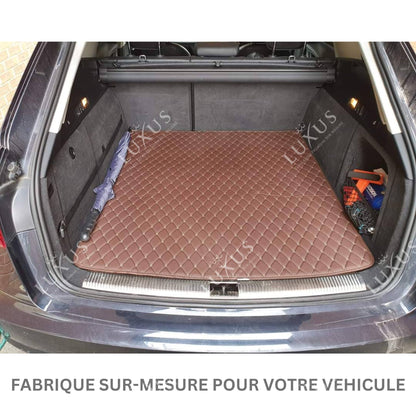 Tapis de Coffre sur Mesure Premium Luxus – Motif Double Losange Beige Crème