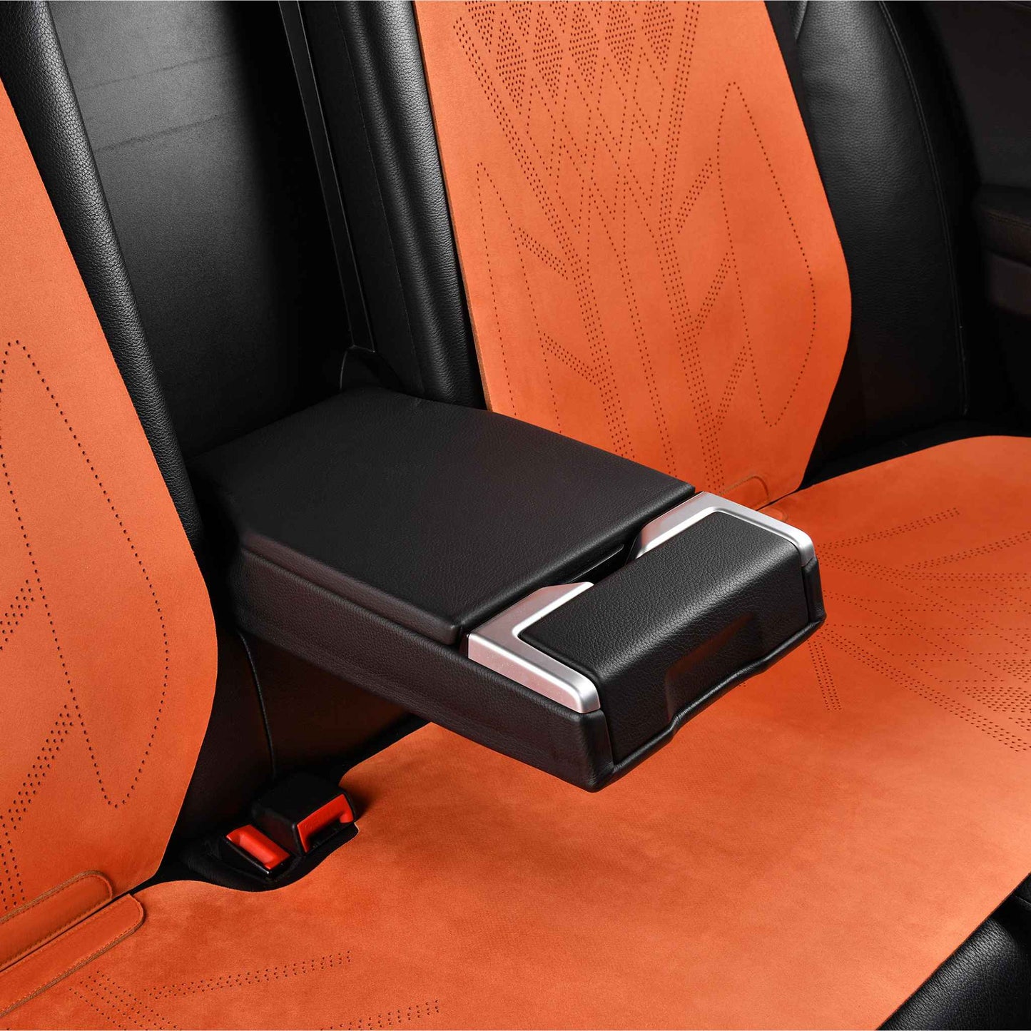 Luxus SeatSkin™ Housses de Siège sur Mesure en Suédine – Motif Losange Noir