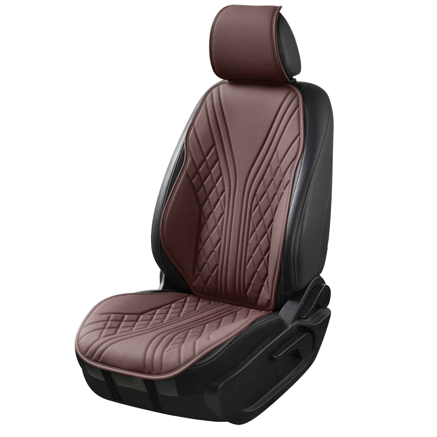 Luxus SeatSkin™ Housses de Siège sur Mesure en Similicuir – Motif Hybride Marron Chocolat