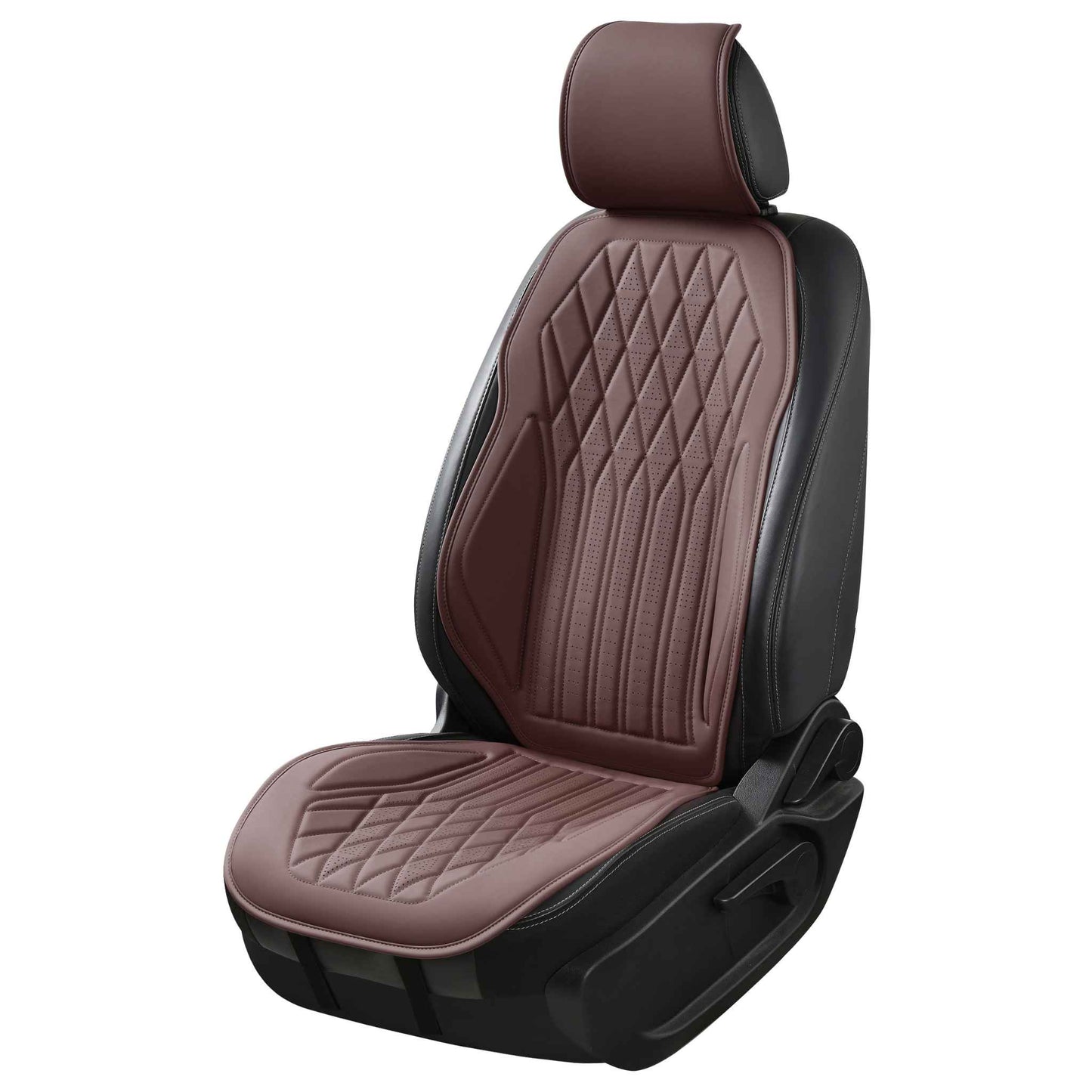 Luxus SeatSkin™ Housses de Siège sur Mesure en Similicuir – Motif Losange Marron Chocolat