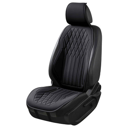Luxus SeatSkin™ Housses de Siège sur Mesure en Similicuir – Motif Losange Noir Onyx