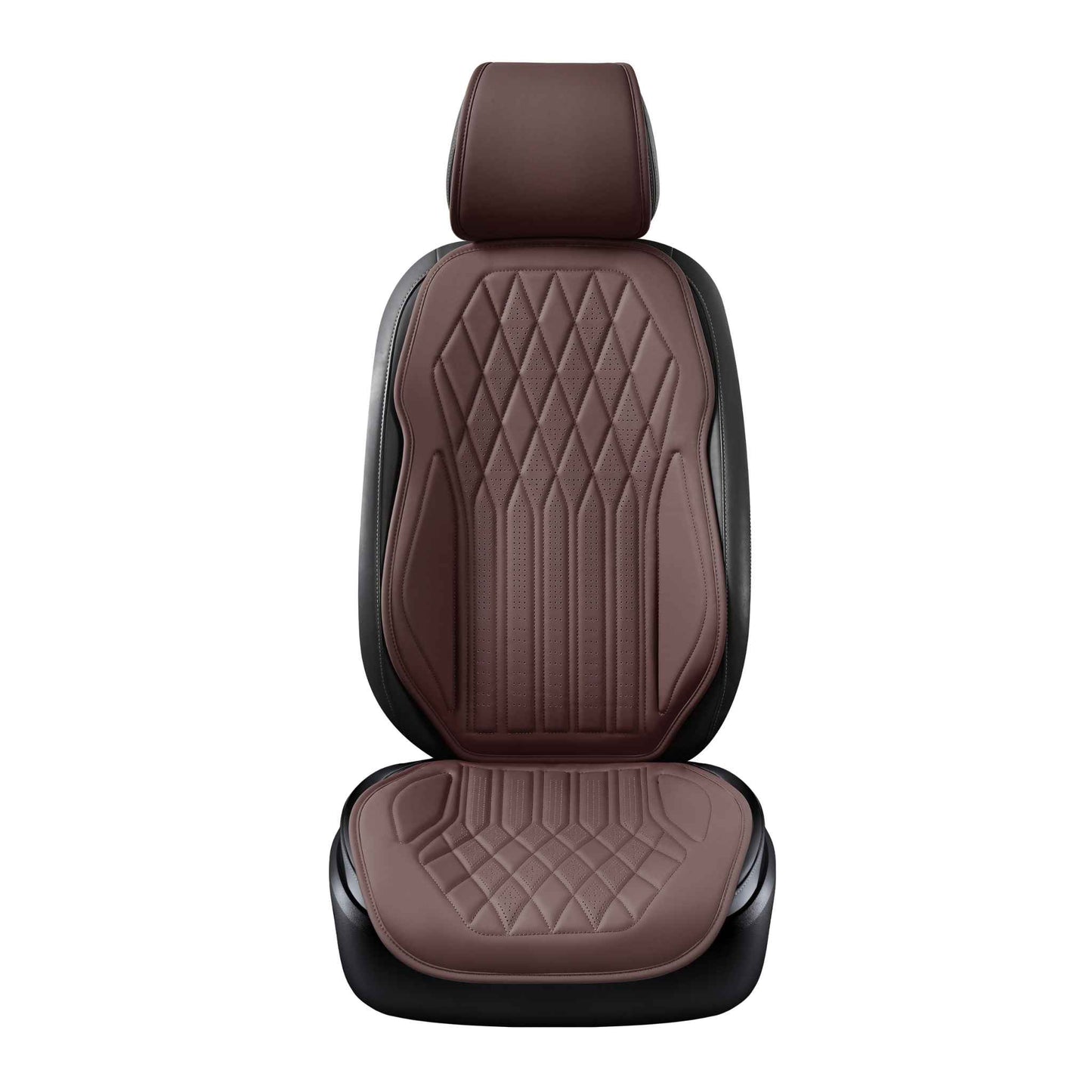 Luxus SeatSkin™ Housses de Siège sur Mesure en Similicuir – Motif Losange Marron Chocolat