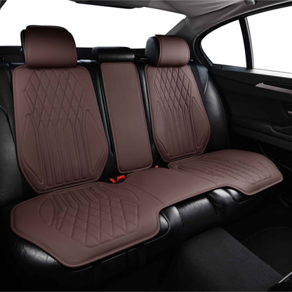 Luxus SeatSkin™ Housses de Siège sur Mesure en Similicuir – Motif Losange Marron Chocolat