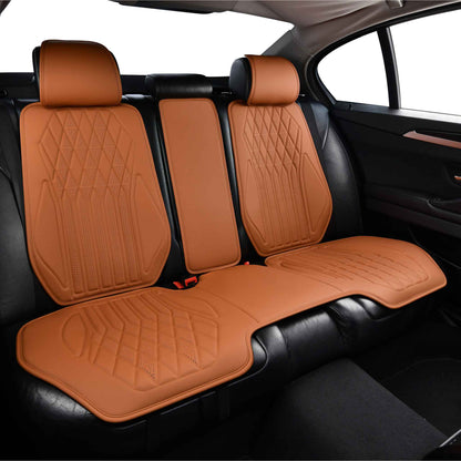 Luxus SeatSkin™ Housses de Siège sur Mesure en Similicuir – Motif Losange Marron Caramel