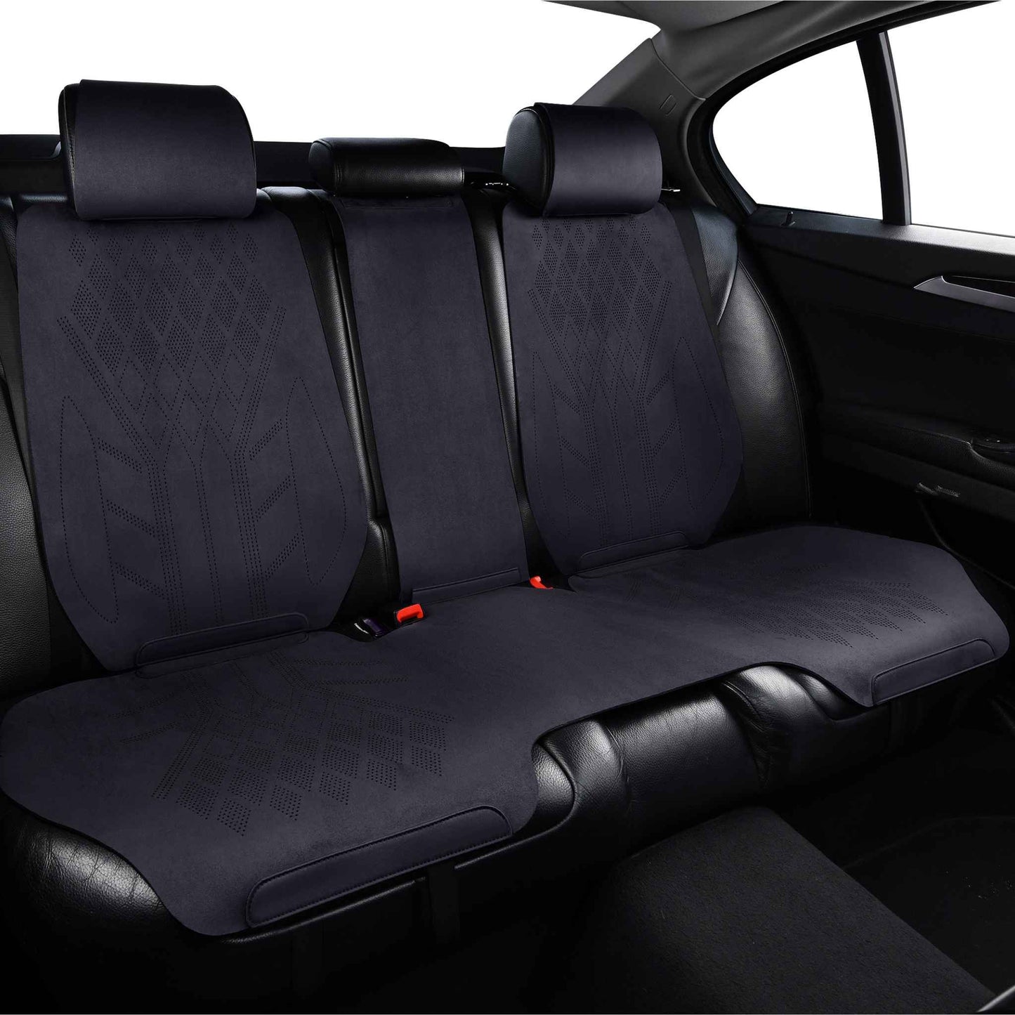 Luxus SeatSkin™ Housses de Siège sur Mesure en Suédine – Motif Losange Noir