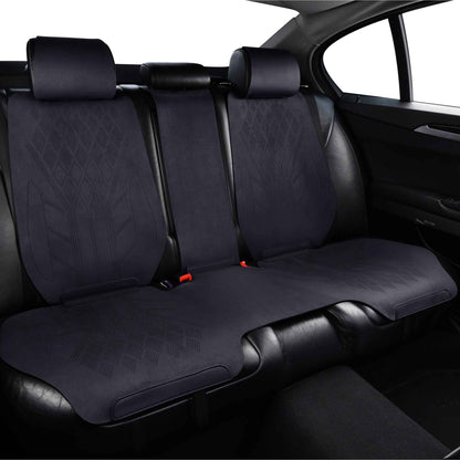 Luxus SeatSkin™ Housses de Siège sur Mesure en Suédine – Motif Losange Noir