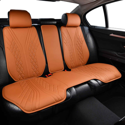 Luxus SeatSkin™ Housses de Siège sur Mesure en Similicuir – Motif Hybride Marron Caramel