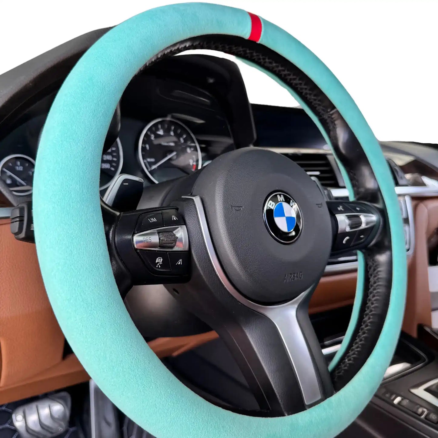 Housses de volant en Alcantara - Bleu Tiffany
