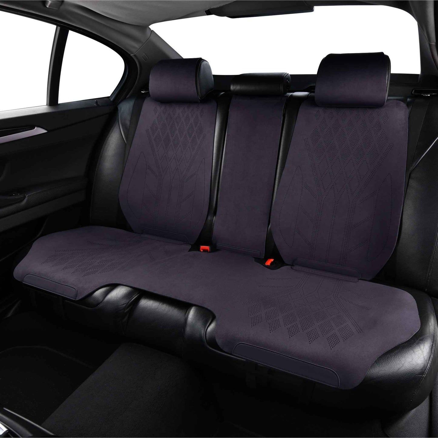 Luxus SeatSkin™ Housses de Siège sur Mesure en Suédine – Motif Losange Noir