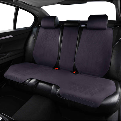 Luxus SeatSkin™ Housses de Siège sur Mesure en Suédine – Motif Losange Noir