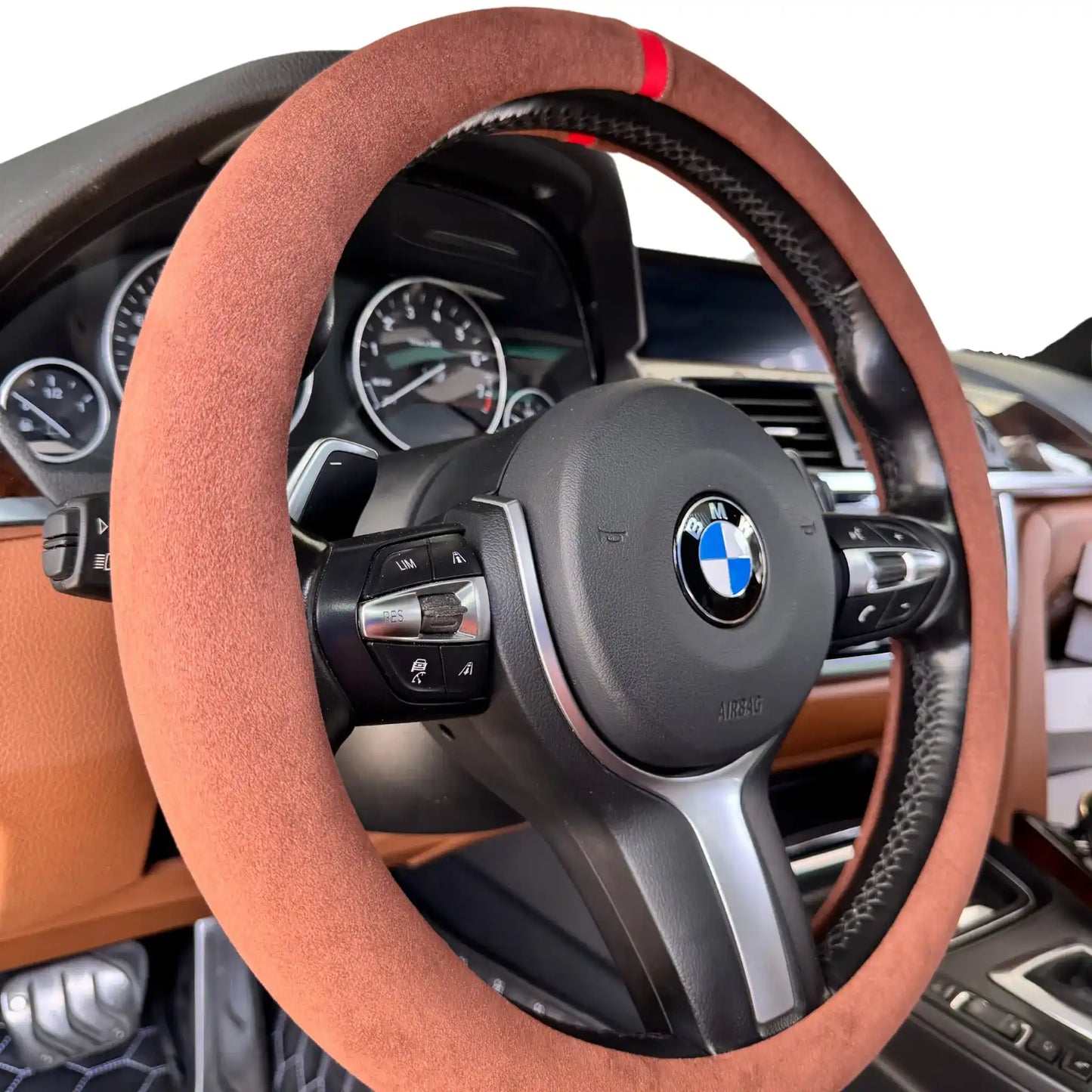 Housse de volant en Alcantara - Marron chocolat