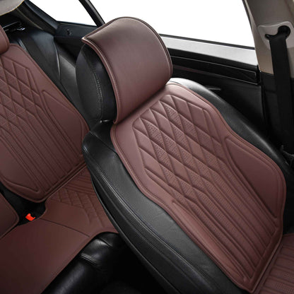 Luxus SeatSkin™ Housses de Siège sur Mesure en Similicuir – Motif Losange Marron Chocolat