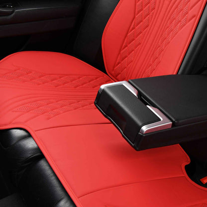 Luxus SeatSkin™ Housses de Siège sur Mesure en Similicuir – Motif Hybride Noir