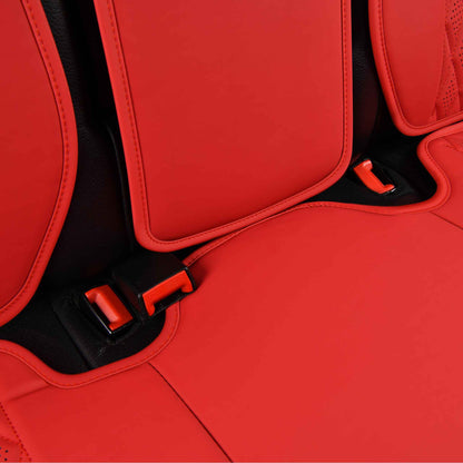 Luxus SeatSkin™ Housses de Siège sur Mesure en Similicuir – Motif Hybride Marron Caramel