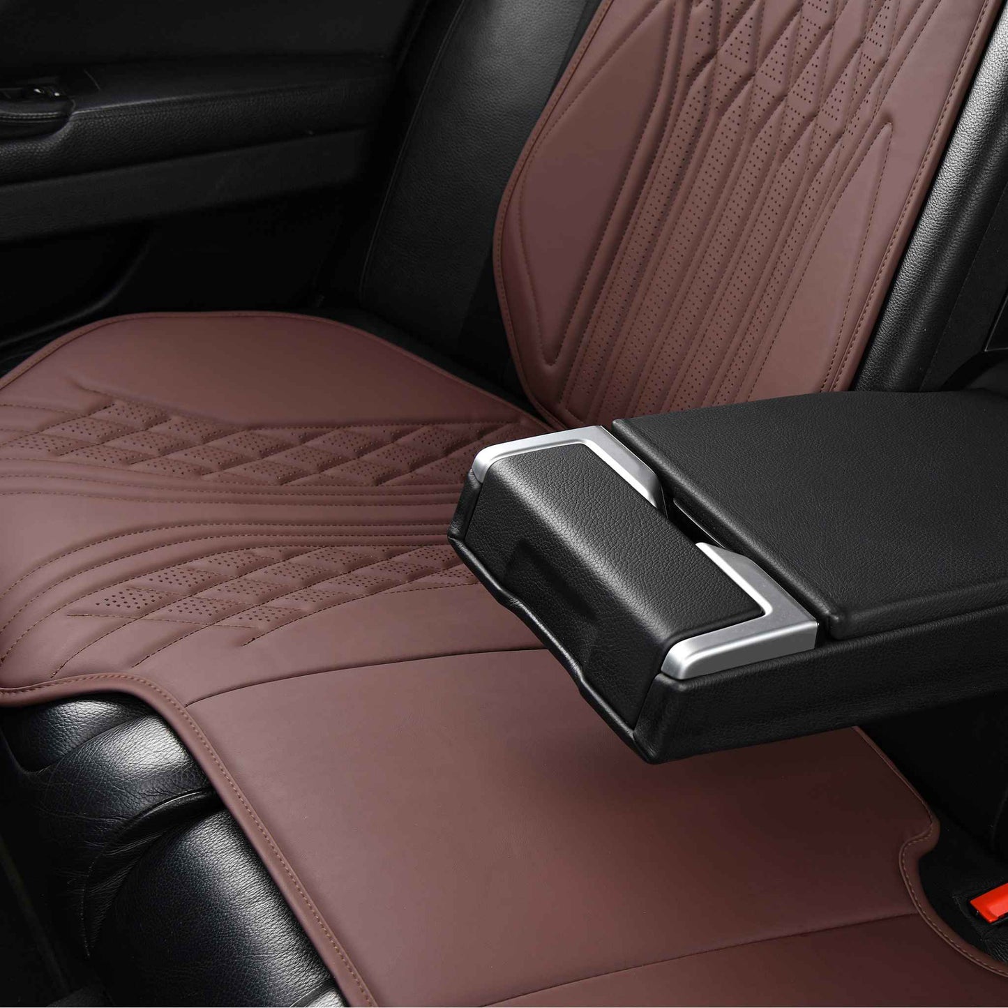 Luxus SeatSkin™ Housses de Siège sur Mesure en Similicuir – Motif Losange Marron Caramel