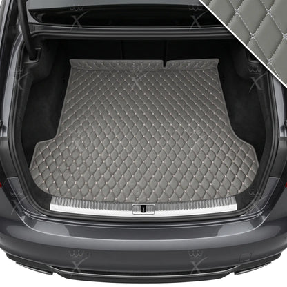 Tapis de Coffre sur Mesure Premium Luxus – Motif Losange Gris Perle