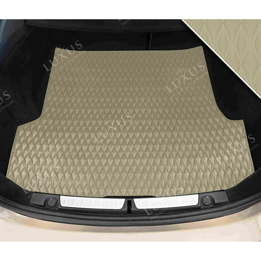 Tapis de Coffre sur Mesure Premium Luxus – Motif Double Losange Beige Crème