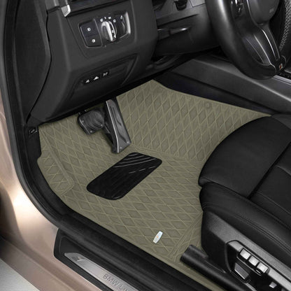 Tapis de Sol 3D sur Mesure Premium Luxus – Motif Double Losange Brun Kaki