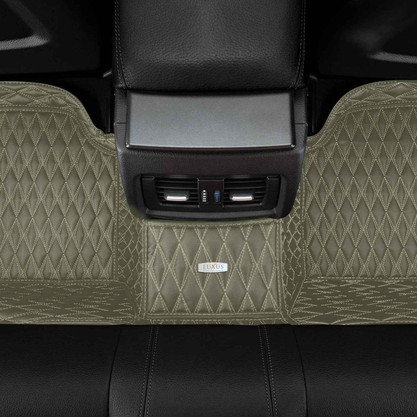 Tapis de Sol 3D sur Mesure Premium Luxus – Motif Double Losange Brun Kaki