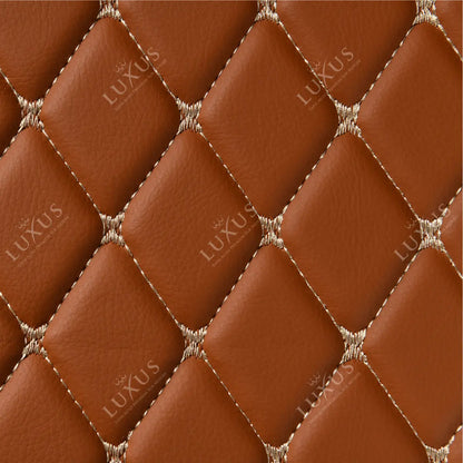 Tapis de Coffre sur Mesure Premium Luxus – Motif Losange Marron Caramel
