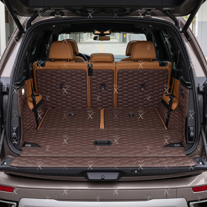 Tapis de Coffre 3D Intégral sur Mesure Premium Luxus – Motif Nid d’Abeille Marron Chocolat