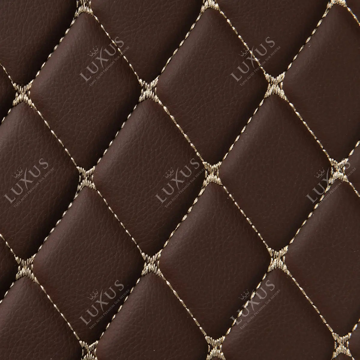 Tapis de Coffre sur Mesure Premium Luxus – Motif Losange Marron Chocolat