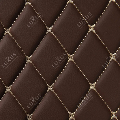 Tapis de Coffre sur Mesure Premium Luxus – Motif Losange Marron Chocolat