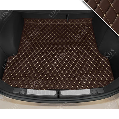 Tapis de Coffre sur Mesure Premium Luxus – Motif Losange Marron Chocolat