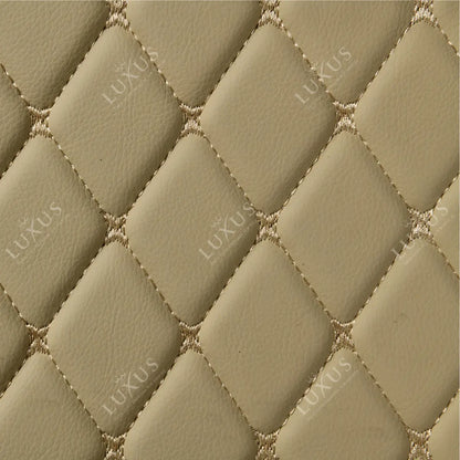 Tapis de Coffre sur Mesure Premium Luxus – Motif Losange Beige Crème