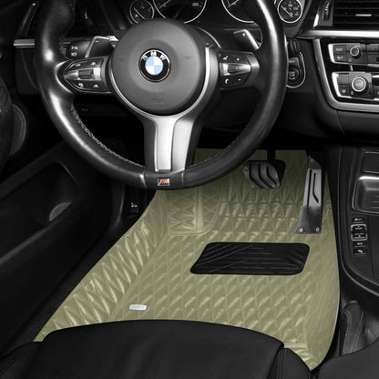 Tapis de Sol 3D sur Mesure Premium Luxus – Motif Double Losange Beige Crème