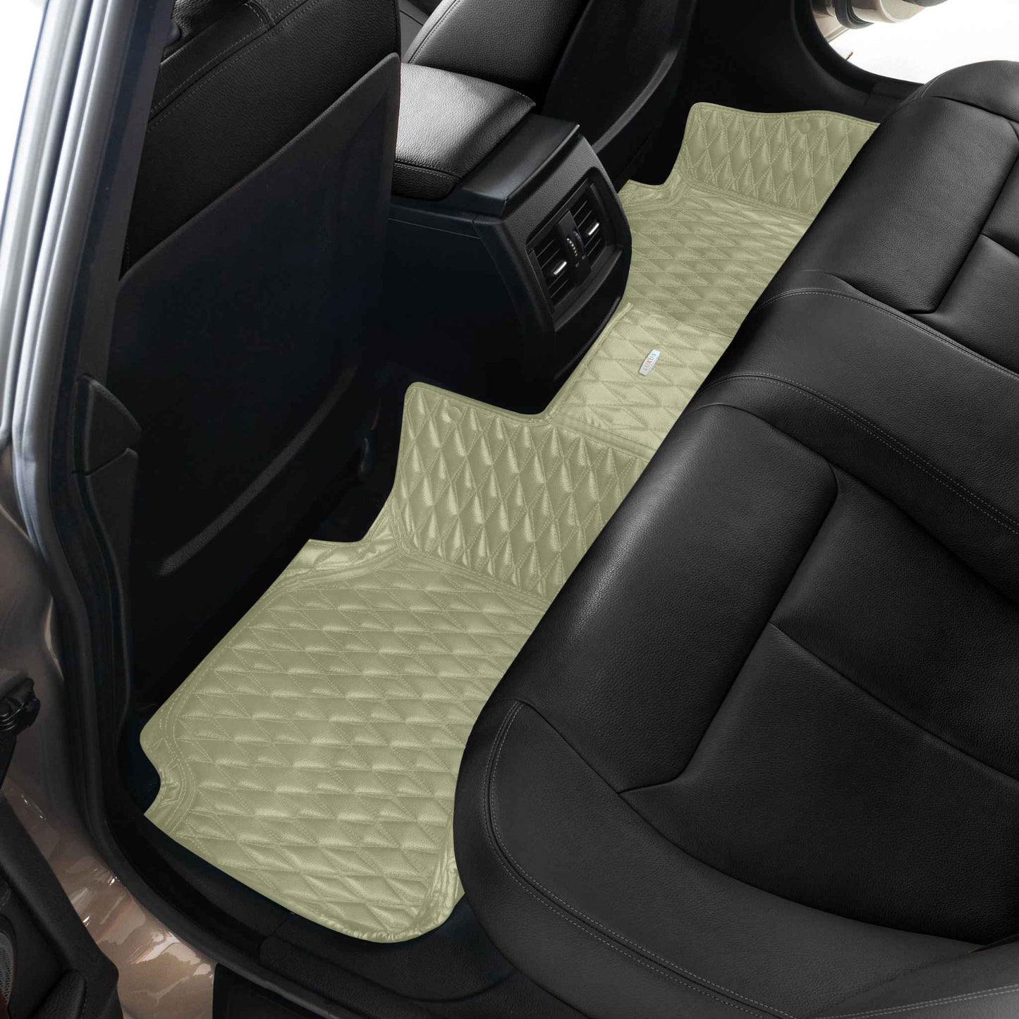 Tapis de Sol 3D sur Mesure Premium Luxus – Motif Double Losange Beige Crème