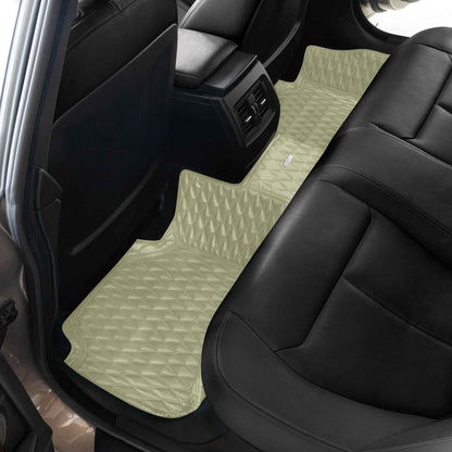 Tapis de Sol 3D sur Mesure Premium Luxus – Motif Double Losange Beige Crème