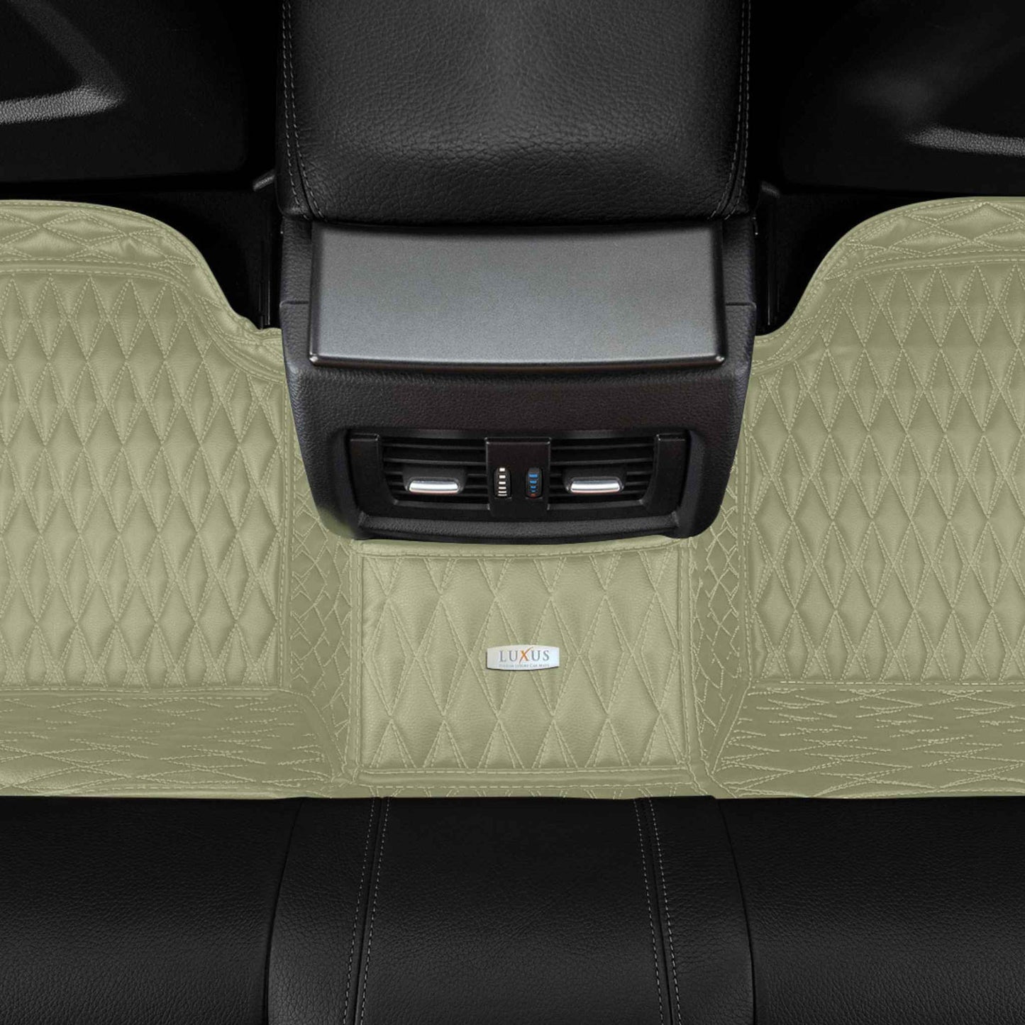 Tapis de Sol 3D sur Mesure Premium Luxus – Motif Double Losange Beige Crème