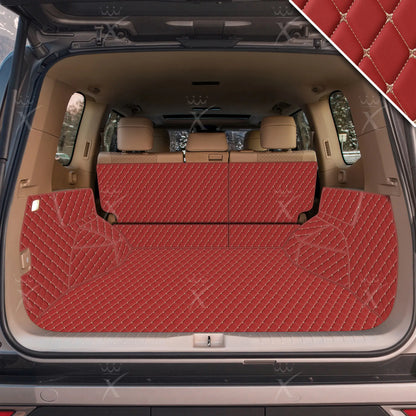 Tapis de Coffre 3D Intégral Sur Mesure Premium Luxus – Motif Losange Rouge Cerise