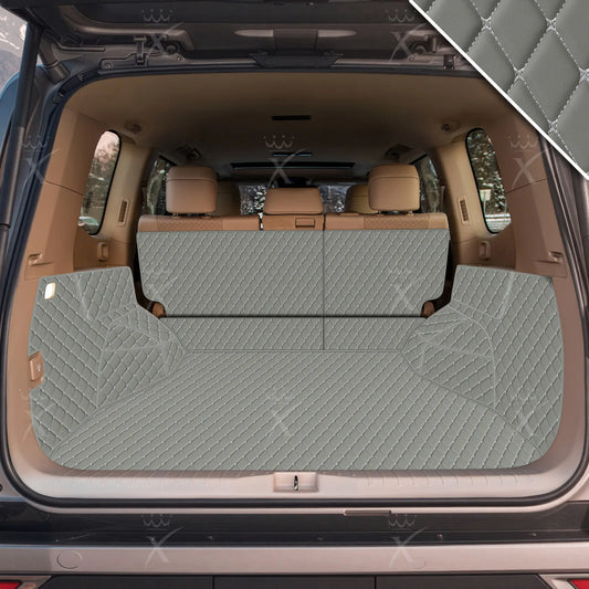 Tapis de Coffre 3D Intégral sur Mesure Premium Luxus – Motif Losange Gris Perle