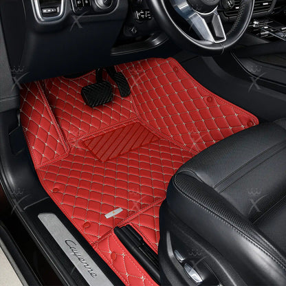 Tapis de Sol 3D sur Mesure Premium Luxus – Motif Losange Rouge Cerise