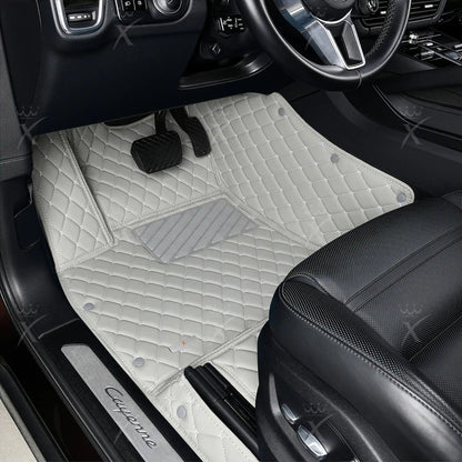 Tapis de Sol 3D sur Mesure Premium Luxus – Motif Losange Gris Perle