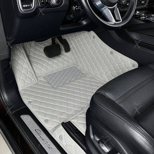 Tapis de Sol 3D sur Mesure Premium Luxus – Motif Losange Gris Perle