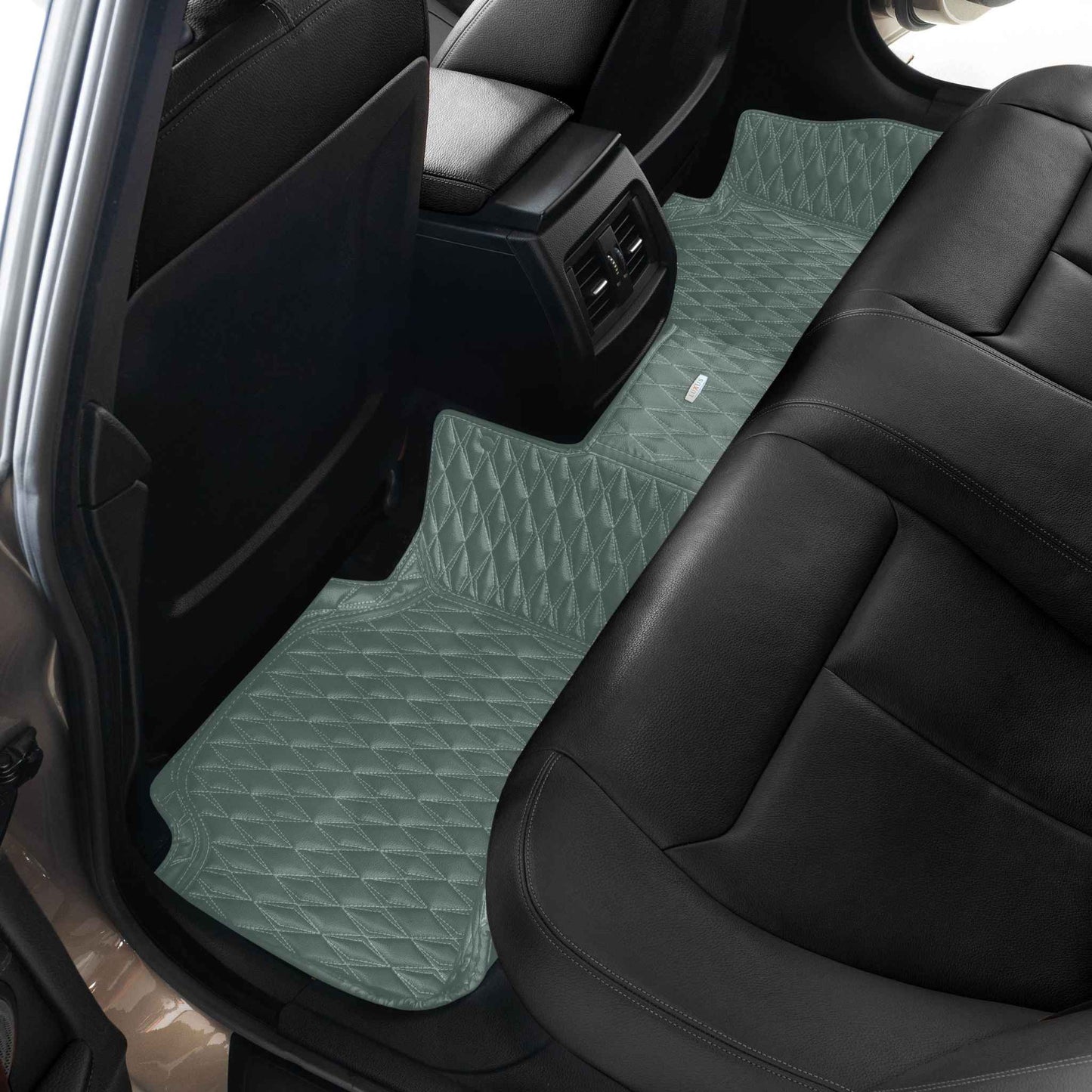 Tapis de Sol 3D sur Mesure Premium Luxus – Motif Double Losange Gris Sauge