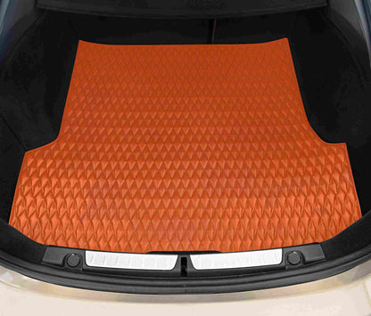 Tapis de coffre sur mesure premium Luxus – motif double losange orange ardent