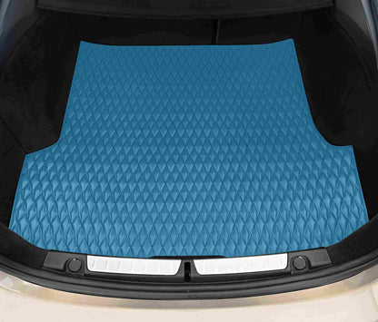 Tapis de Coffre sur Mesure Premium Luxus – Motif Double Losange Bleu Ciel