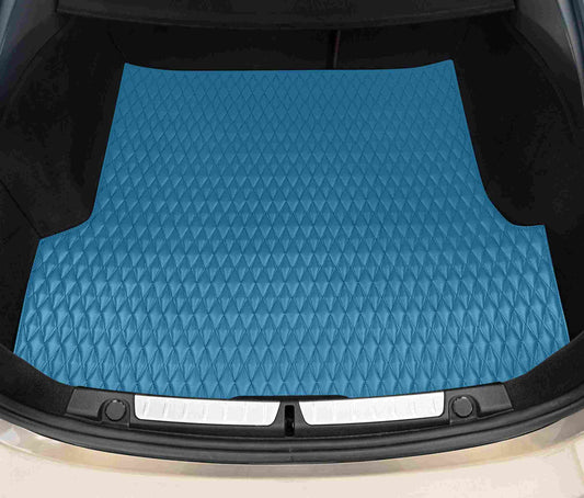 Tapis de Coffre sur Mesure Premium Luxus – Motif Double Losange Bleu Ciel