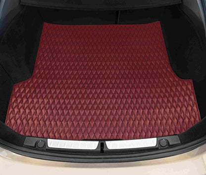 Tapis de Coffre sur Mesure Premium Luxus – Motif Double Losange Rouge Bordeaux