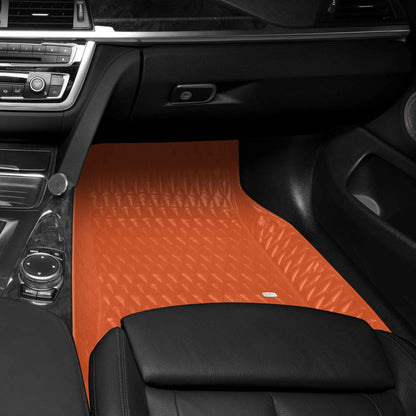Tapis de Sol 3D sur Mesure Premium Luxus – Motif Double Losange Orange Ardent